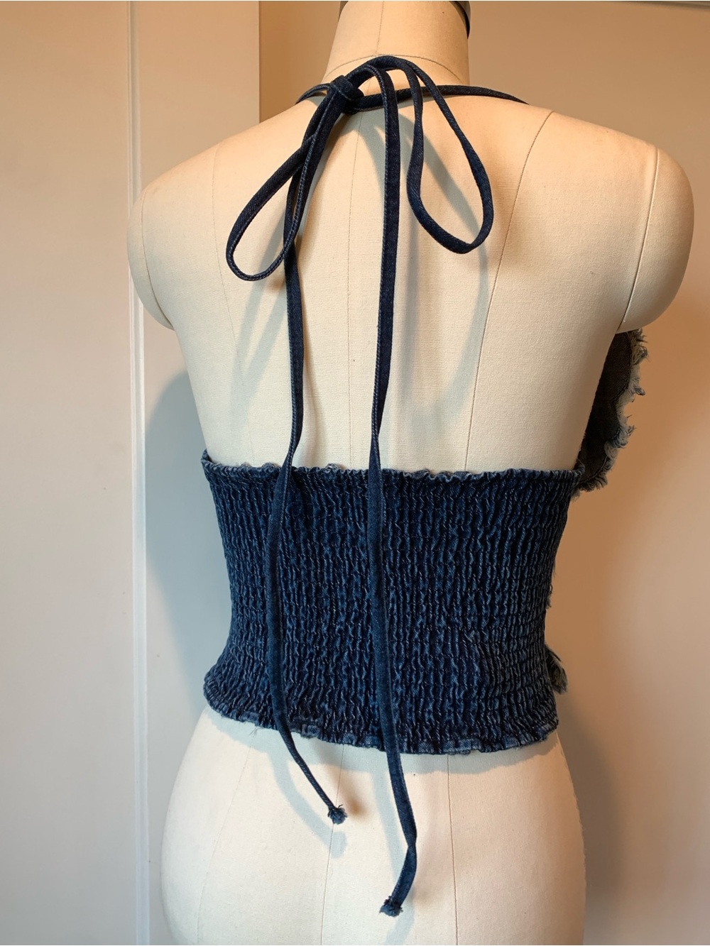 AKIRA Blue Denim Butterfly Studded Corset Camisole - Picture 6 of 10